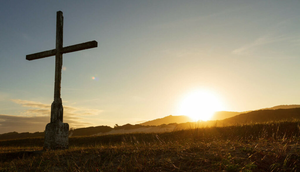 Cross at sunrise